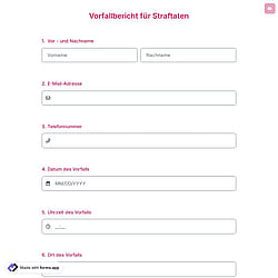 Vorfallbericht für Straftaten