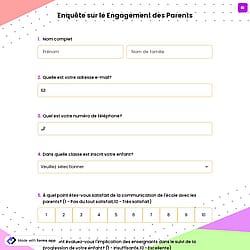 Enquête sur le Engagement des Parents