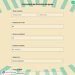 Formulário de Diretório da Igreja