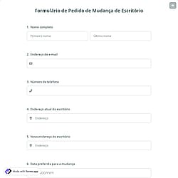 Formulário de Pedido de Mudança de Escritório
