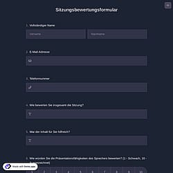 Sitzungsbewertungsformular