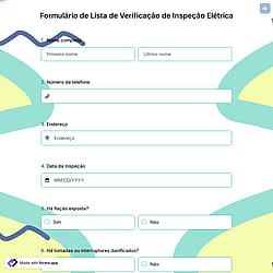 Formulário de Lista de Verificação de Inspeção Elétrica