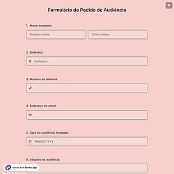 Formulário de Pedido de Audiência