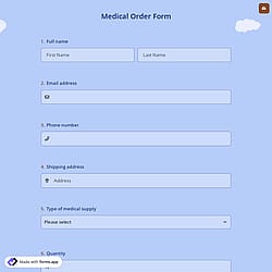Online Medical Order Form