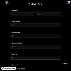 Online Pre-Order Form