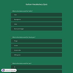 Italian Vocabulary Quiz