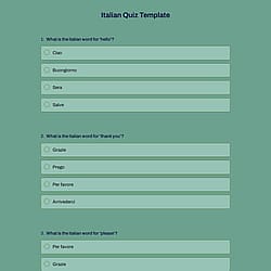 Italian Quiz Template