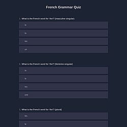 French Grammar Quiz
