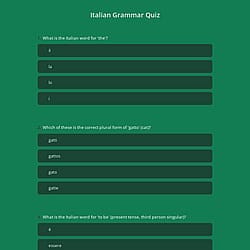 Italian Grammar Quiz
