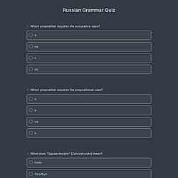 Russian Grammar Quiz
