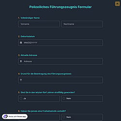 Polizeiliches Führungszeugnis Formular