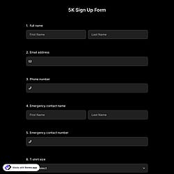 5K Sign Up Form
