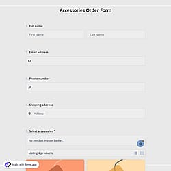 Accessories Order Form
