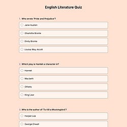English Literature Quiz