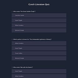Czech Literature Quiz