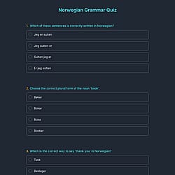 Norwegian Grammar Quiz