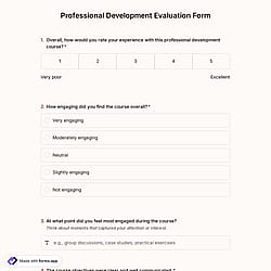 Professional Development Evaluation Form