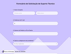 Formulário de Solicitação de Suporte