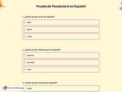Cuestionario de Vocabulario en Español