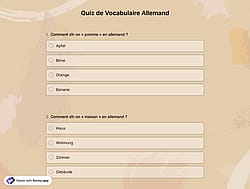 Quiz de Vocabulaire Allemand