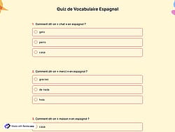 Quiz de Vocabulaire Espagnol