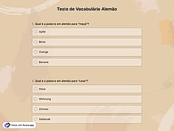 Questionário de Vocabulário de Alemão