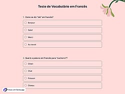 Quiz de Vocabulário em Francês