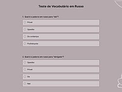 Quiz de Vocabulário em Russo