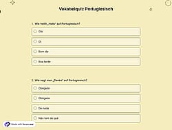 Portugiesisch-Vokabelquiz