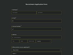 Recruitment Application Form Template