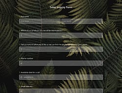 Sales Inquiry Form Template