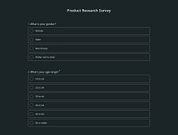 Product Research Survey Template