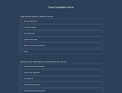Vorlage für ein Feedback-Formular für die Klasse