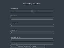 Business Registration Form Template