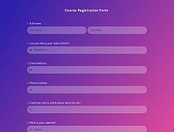 Course Registration Form Template