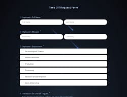 Time Off Request Form Template