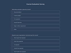 Course Evaluation Survey Template
