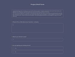 Project Brief Form Template