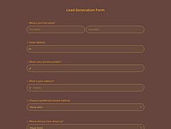 Lead Generation Form Template