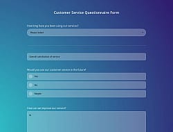 Plantilla de Cuestionario de Servicio al Cliente