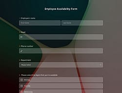 Employee Availability Form Template