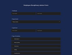 Employee Disciplinary Action Form Template