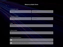 Return to Work Form Template
