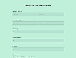 İstihdam Referans Kontrol Formu Şablonu