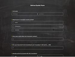Online Quote Form