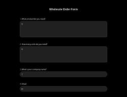 Wholesale Order Form