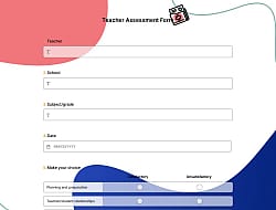 Teacher Assessment Form