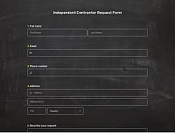 Independent Contractor Request Form