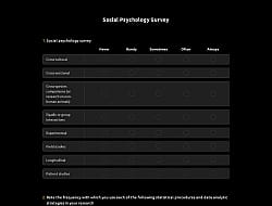 Social Psychology Survey