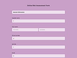 Online Risk Assessment Form